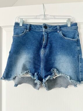 FITJEANS Azure Blue High-Rise Blue Denim Shorts